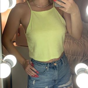 Yellow cropped tank